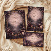 Invitation Moody Gold Baroque Wedding