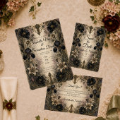 Invitation Mariage Botanique Gothique Maussade