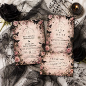 Save The Date Mariage gothique rose capricieux