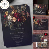Moody Romantic Dark Floral Gothic Wedding Save The Date