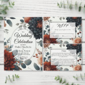 Invitation Moody Rustic Fall Florals Wedding (Personnalisez la collection de ce créateur indépendant.)