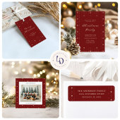 Invitation de Noël Rouge Et Crème