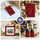 Rode en crème kerstfeest uitnodiging