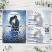 Moonlight Wedding Celestial Love Night Sky Theme Uitnodigingen Wikkel (Personaliseer de collectie van deze zelfstandige maker.)