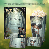 Invitation Moonlit Vows – A Cute Gothic Wedding Moment. 