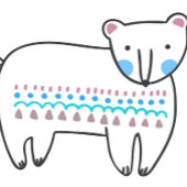 Bannière À Fanions Baby shower Mère Et Bébé Ours Blanc