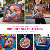 Carnet Mère avec bébé garçon Peinture colorée