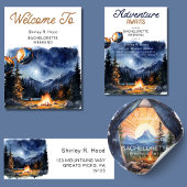 Sticker Rond Mountain Camping Adventure Bachelorette Week-end