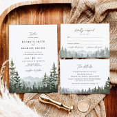 Faire-part de mariage avec photo de fond de forêt