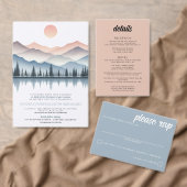 Mountain Lake Wedding Wijn Etiket (Personaliseer de collectie van deze zelfstandige maker.)
