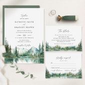 Menu Réception de mariage en forêt au bord d'un lac de
