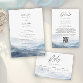 Invitation Montagnes Vue Dusty Blue Ridge Mariage romantique