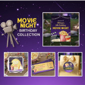 Invitation Backyard Popcorn Movie Night Birthday