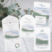 Carte RSVP de mariage aux aiguilles de pin vert d'