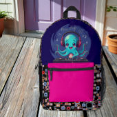 Tout En Un Invitation DJ Octopus souriant, Happy Music Party / Anniversa