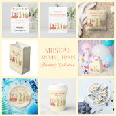 Invitation Musical Animal Train Birthday