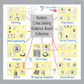 Mystery Crime Solving Evidence Board Popcorn Bedankdoosjes