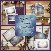 Faire-part de mariage romantique de la forêt flora