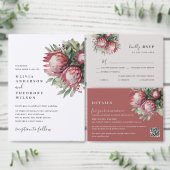 Serviette En Papier Aquarelle de Protea autochtone Boho floral Botaniq (Personnalisez la collection de ce créateur indépendant.)