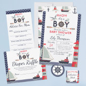 Assiettes En Carton Bateau nautique Voilier Bébé Garçon Douche Party