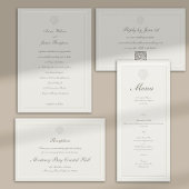 Nautical Coastal Shell Modern Classic Wedding RSVP Kaartje