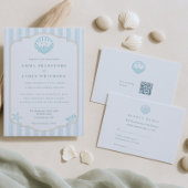 Invitation Textured Coastal Seashell Nautical Bridal Shower