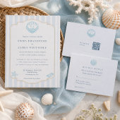 Numéro De Table Élégant mariage coquillage côtier