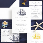 Save The Date Mariage d'illustration de navire nautique minimal 