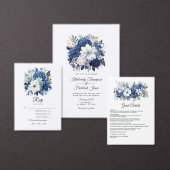Menu Mariage floral blanc et marine (Personnalisez la collection de ce créateur indépendant.)
