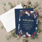 Bleu Marine | Burgundy Bloom Mariage Affiche de bi (Personnalisez la collection de ce créateur indépendant. Test)