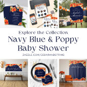 Trouwfeest-welkom in Navy Blauw met Gouden Papaver Spandoek