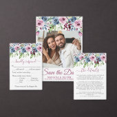 Vin bleu marine Mariage Floral Faire-part (Personnalisez la collection de ce créateur indépendant.)