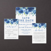 Serviette En Papier Aquarelle bleu marine Floral Mariage Papier (Personnalisez la collection de ce créateur indépendant.)