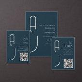 Bandeau De Faire-part Navy Blue Matte Simple Minimal Formal Wedding (Personnalisez la collection de ce créateur indépendant.)