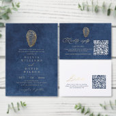 Code QR RSVP Mariage Océan Bleu Royal Navy  (Personnalisez la collection de ce créateur indépendant.)