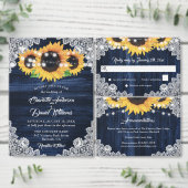 Étiquette Navy Blue Sunflower Burlap Lace Address Labels (Personnalisez la collection de ce créateur indépendant.)