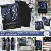 Serviette En Papier Fête d'anniversaire 70 ans Modern Blue
