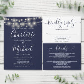 Plaque De Table Chaîne Lumières Marine Mariage bleu Réservé (Personnalisez la collection de ce créateur indépendant.)