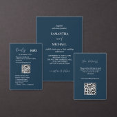 Navy Save the Date avec Argent Métallisé (Personnalisez la collection de ce créateur indépendant.)