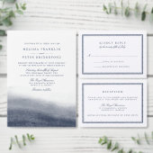 Sticker Rond Monogramme Mariage de marées navales (Personnalisez la collection de ce créateur indépendant.)