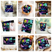 Glow Party Neon coloré Anniversaire Invitation