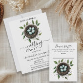 Dank u Baby Nesting Party Bird Nest Vierkante Sticker