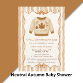Invitation Cozy Fall Baby Shower | Neutral Cream & orange