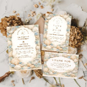 Invitation Neutral Beach Wreath Wedding