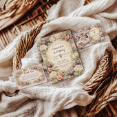 Invitation Neutral Fig Floral 1st Birthday