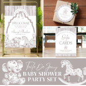 Affiche de bienvenue de Baby shower de table neutr