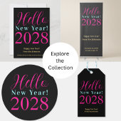 Nouvel An Soirée Black Hot Pink Invitation