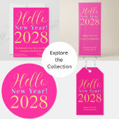 Invitation En Aluminium Soirée du Nouvel An Hot rose Real Gold