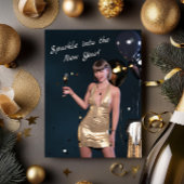 Bols En Carton Nouvel An Fille de la Soirée en Robe Séquinée