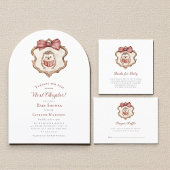 Blush Pink Textured Hedgehog Baby Shower Book Informatiekaartje